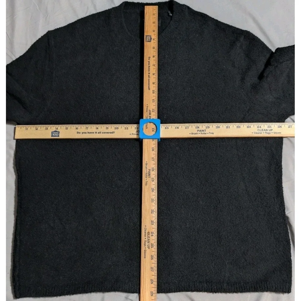 AllSaints Oversized Boucle Crewneck Sweater Mens XXL Black Textured Pullover